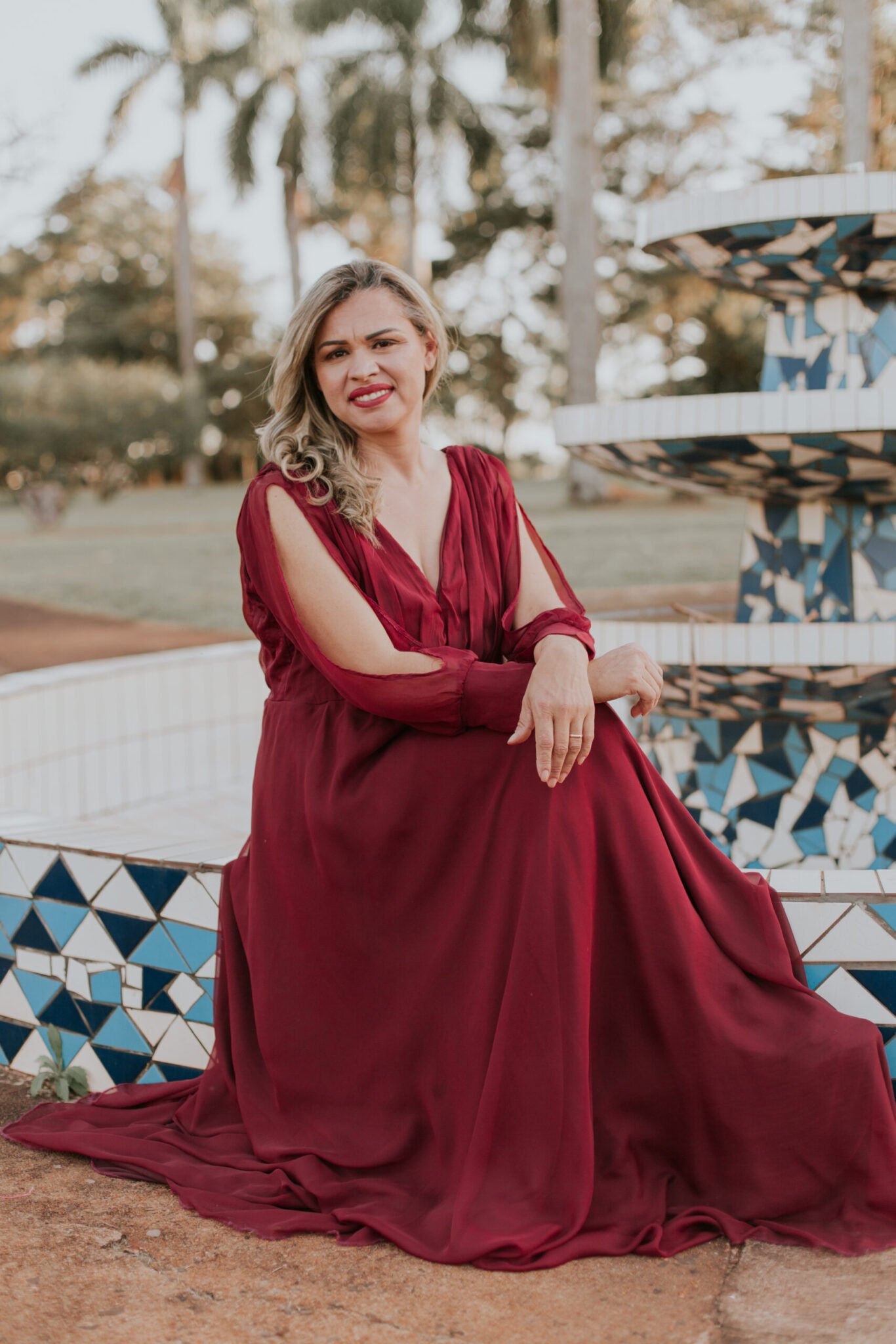 Vestido de Madrinha Marsala grapiado - Imagem 5