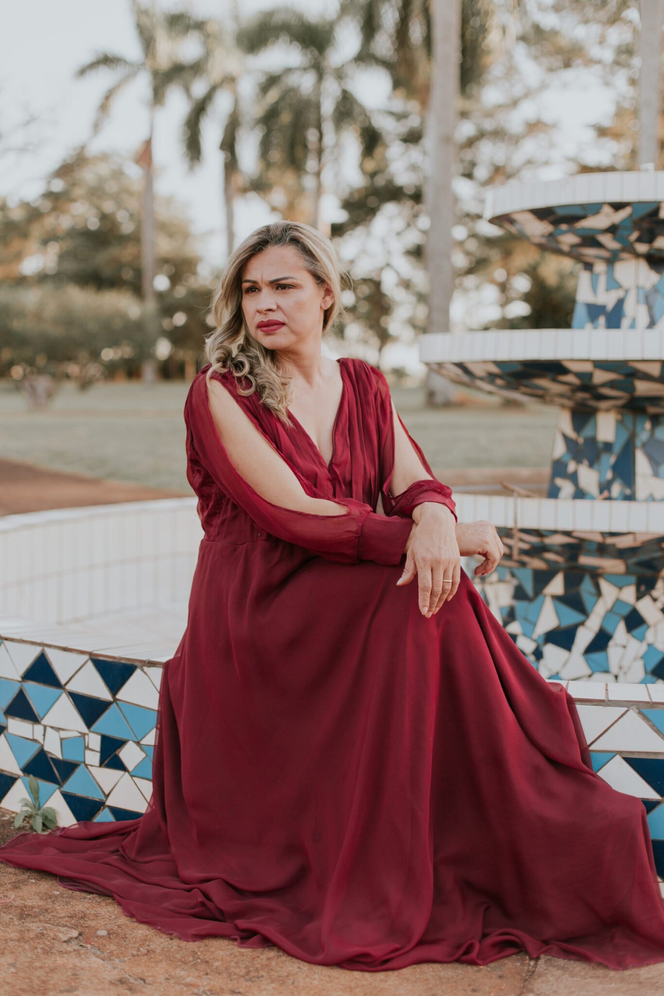 Vestido de Madrinha Marsala grapiado - Imagem 4