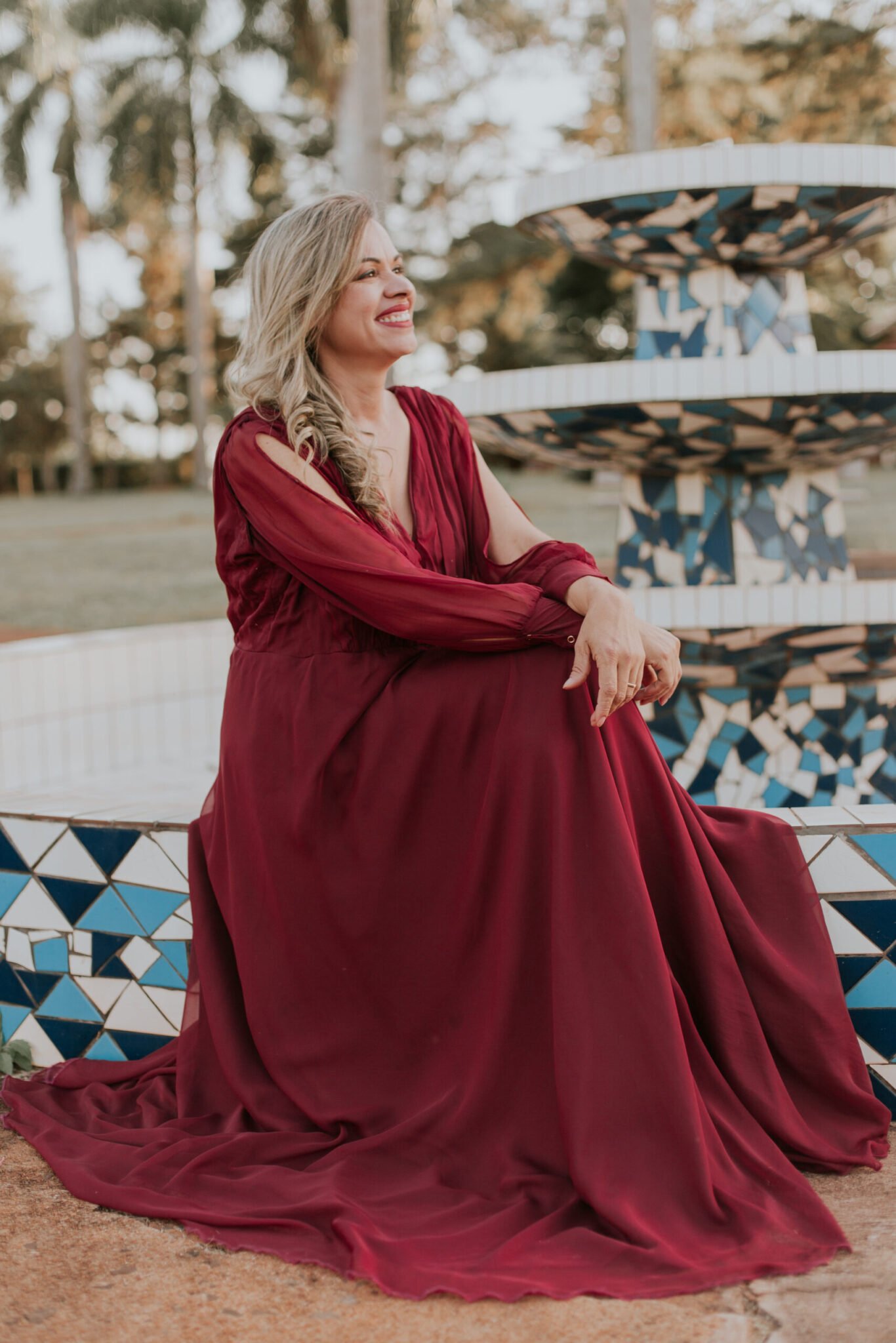Vestido de Madrinha Marsala grapiado - Imagem 2