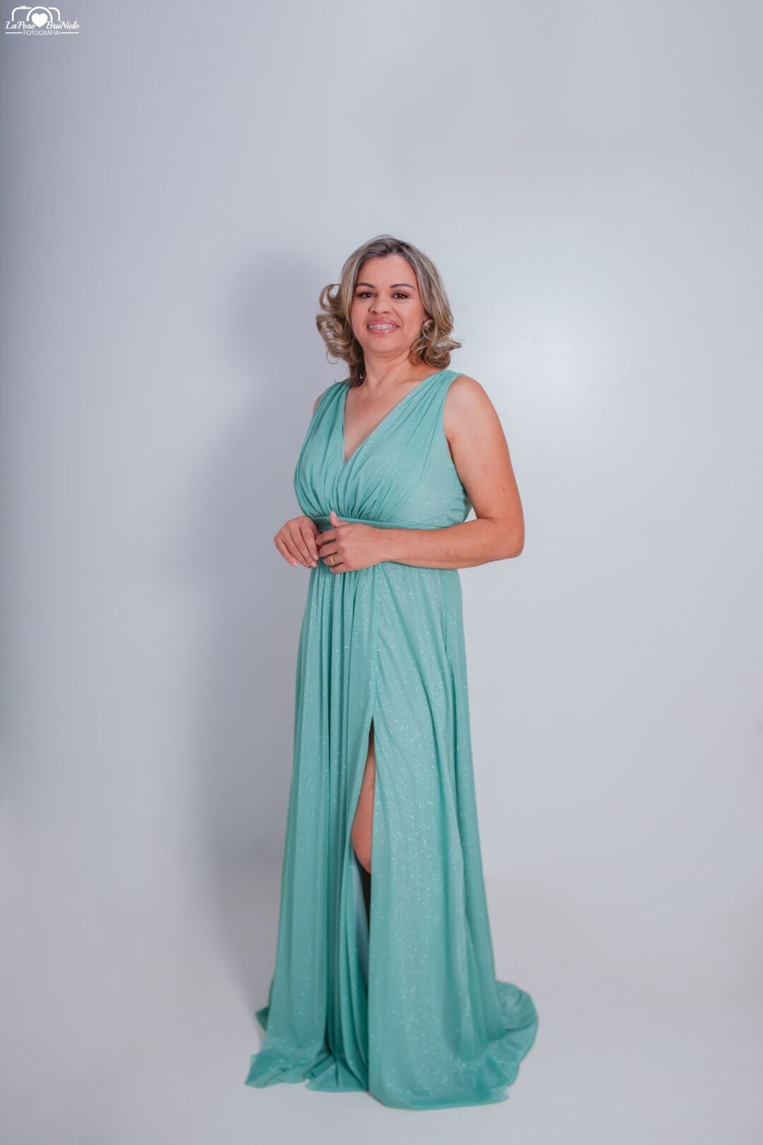 Vestido de Madrinha Azul Turquesa Claro - Imagem 3
