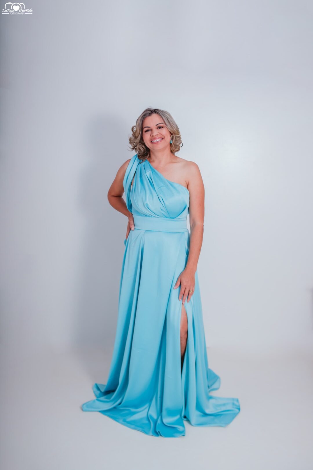 Vestido de Madrinha Azul Céu Claro - Imagem 2