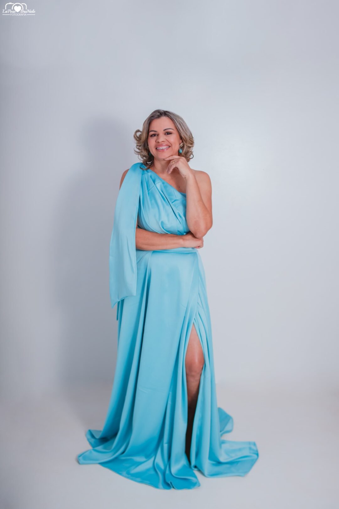 Vestido de Madrinha Azul Céu Claro - Imagem 3